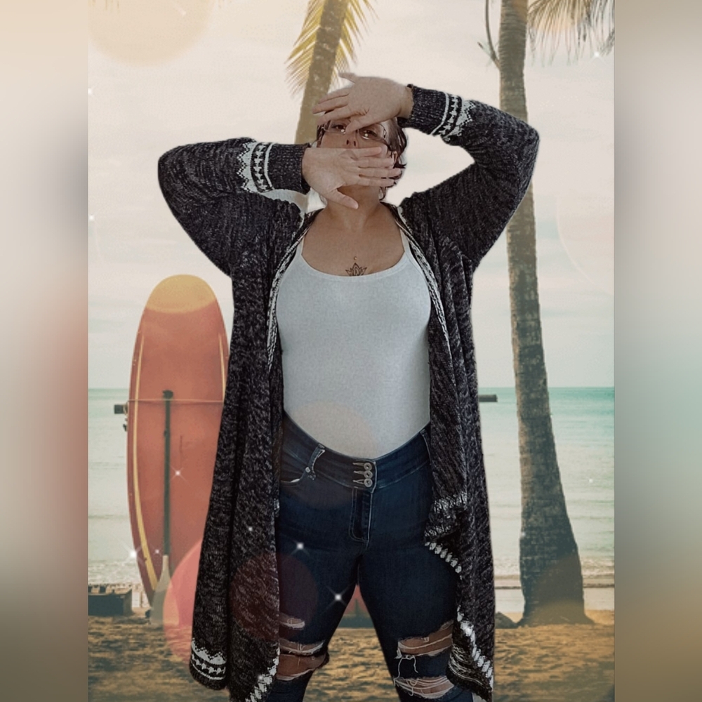 Torrid layered open front sweater